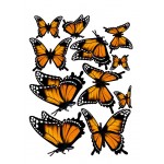 Narancssárga pillangók - Színes Matrica